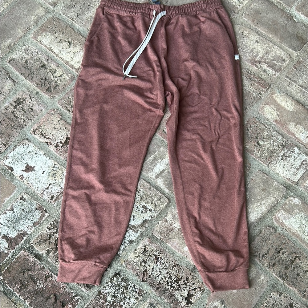 Vuori Brown Sweatpants Relaxed Fit Elastic Waistband
